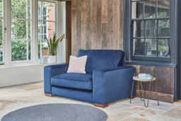 Grey Fabric Loveseat Armchair - Modern Snuggle Cuddler Custom Arm Chair In Easy Clean Fabric - Ashdown Range - thumbnail 2