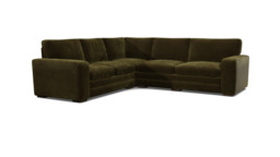 Green Linen 3X2.5 Seater Corner Sofabed - Modern Style Custom Sofa - Sloane Range