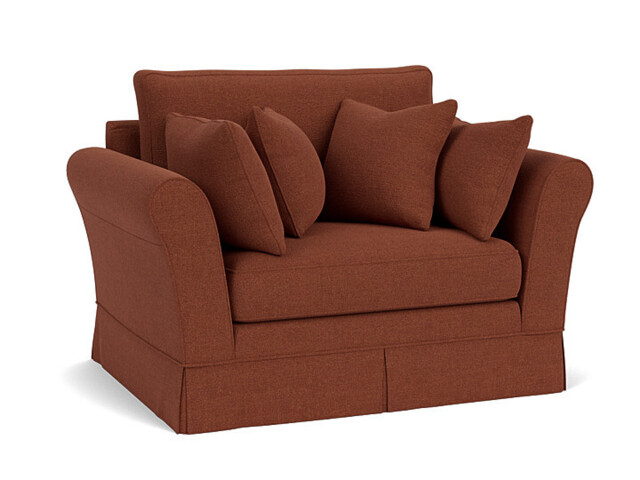 Red Velvet Loveseat Armchair - Traditional Snuggler Cuddler Custom Arm Chair In Easy Clean Velvet - Jude Range - image 1