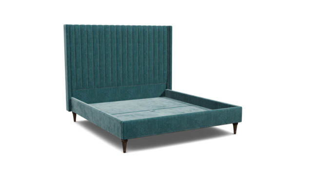 Teal Velvet Super King Size Bed Frame - Modern Style Bed With Headboard In Stain Resistant Velvet - Wokingham Range - image 1