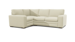 White Chenille 1X2.5 Seater Corner Sofabed - Modern Pull Out Custom Sofa Bed In Stain Resistant Chenille - Sloane Range