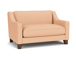 Pink Velvet Loveseat Armchair - Modern Snuggle Cuddler Custom Arm Chair In Stain Resistant Velvet - Banbury Range