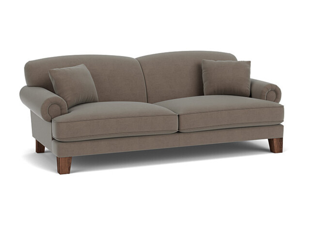 Brown Velvet 4 Seater Sofa - Traditional Style Custom Sofa In Easy Clean Velvet - Thatcham Range - image 1