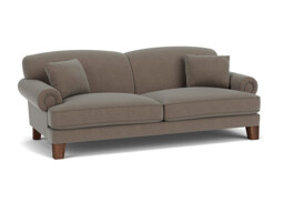 Brown Velvet 4 Seater Sofa - Traditional Style Custom Sofa In Easy Clean Velvet - Thatcham Range