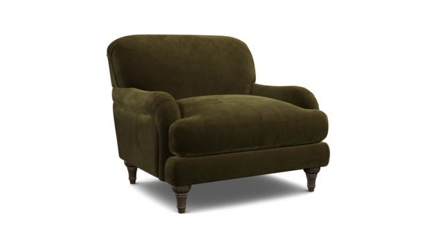 Green Linen Armchair - Traditional Accent Custom Arm Chair - Ryde Range - image 1