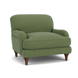 Green Linen Armchair - Traditional Accent Custom Arm Chair - Ryde Range - thumbnail 1