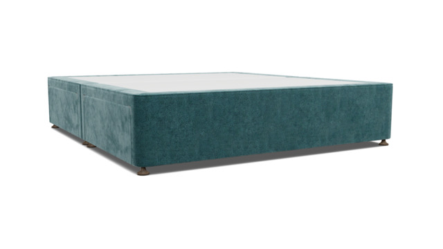 Teal Velvet Super King Size Bed Divan - Modern Style Divan Base In Stain Resistant Velvet - Barnsley Range - image 1