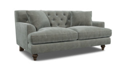 Grey Fabric 2 Seater Sofa - Traditional Button Back Custom Sofa In Easy Clean Fabric - Charnwood Range