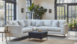 Orange 4 Seater Corner Sofa - Modern Style Fabric Luxury Premium Corner Sofa - Clapham Range - thumbnail 6