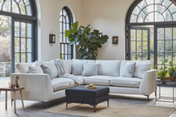 Orange 4 Seater Corner Sofa - Modern Style Fabric Luxury Premium Corner Sofa - Clapham Range - thumbnail 2