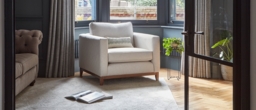 Purple Velvet Armchair - Modern Accent Custom Arm Chair In Easy Clean Velvet - Darwin Range - thumbnail 3