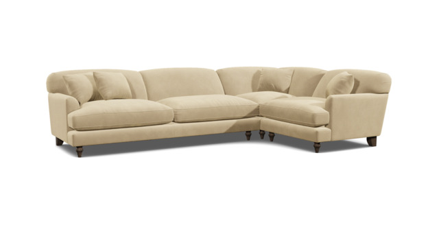 Cream Fabric 4 Seater Right Corner Sofa - Traditional Style Custom Sofa - Galloway Range - image 1