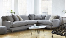 Cream Fabric 4 Seater Right Corner Sofa - Traditional Style Custom Sofa - Galloway Range - thumbnail 2