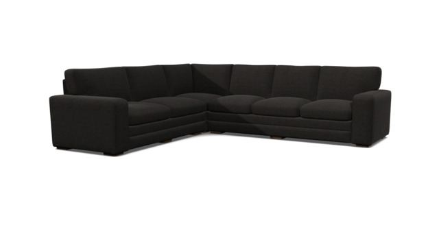 Black Velvet 4X3 Seater Corner Sofa - Modern Style Custom Sofa In Easy Clean Velvet - Sloane Range - image 1