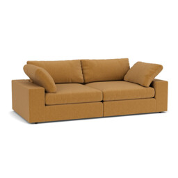 Orange Velvet 4 Seater Sofa - Modern Style Custom Sofa In Stain Resistant Velvet - Purley Range - thumbnail 1