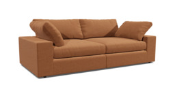 Orange Velvet 4 Seater Sofa - Modern Style Custom Sofa In Stain Resistant Velvet - Purley Range - thumbnail 1