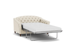 White Chenille 2 Seater Sofabed - Traditional Fold Out Custom Sofa Bed In Stain Resistant Chenille - Payton Range