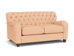 Pink Velvet 2 Seater Sofa - Traditional Button Back Custom Sofa In Stain Resistant Velvet - Bakewell Range - thumbnail 1