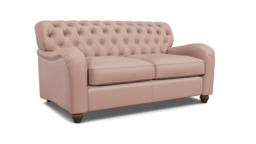 Pink Velvet 2 Seater Sofa - Traditional Button Back Custom Sofa In Stain Resistant Velvet - Bakewell Range - thumbnail 1
