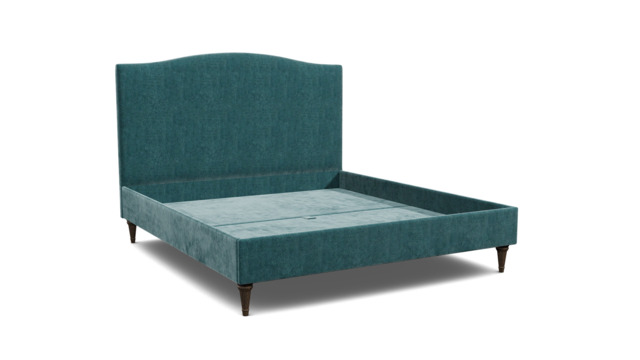 Teal Velvet Super King Size Bed Frame - Traditional Low End With Large Headboard In Stain Resistant Velvet - Avebury Range - image 1