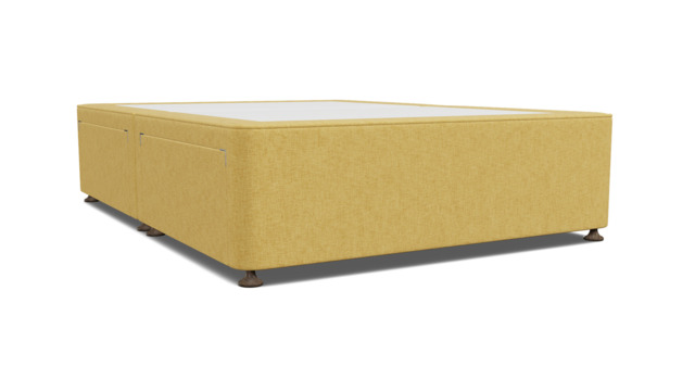 Yellow Velvet Double Bed Divan - Modern Style Divan Base In Stain Resistant Velvet - Barnsley Range - image 1
