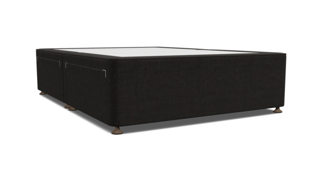 Black Velvet Double Bed Divan - Modern Style Divan Base In Easy Clean Velvet - Barnsley Range - image 1