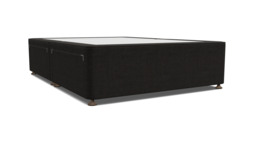 Black Velvet Double Bed Divan - Modern Style Divan Base In Easy Clean Velvet - Barnsley Range