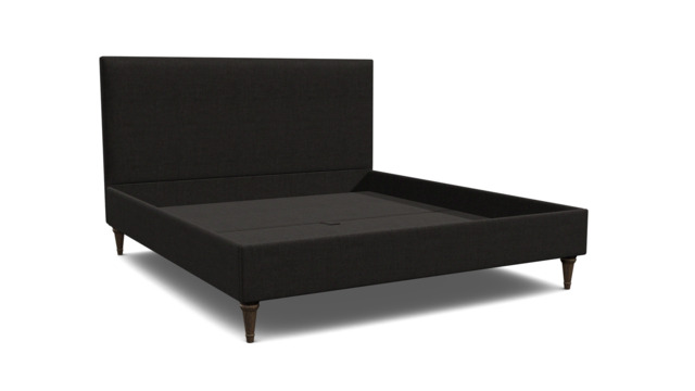 Black Velvet Super King Size Bed Frame - Traditional Low End With Large Headboard In Easy Clean Velvet - Yarnmouth Range - image 1