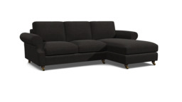 Black 3 Seater Corner Sofa - Modern Style Fabric Luxury Premium Corner Sofa - Kendal Range