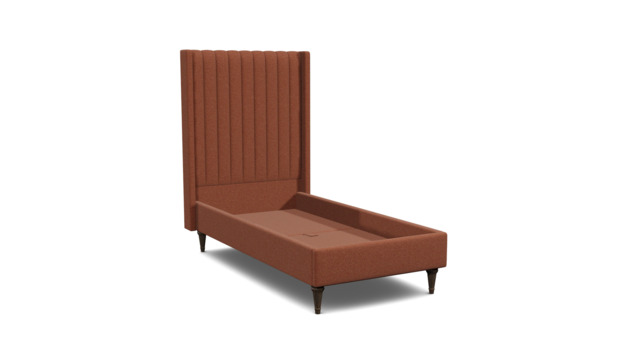 Red Velvet Single Bed Frame - Modern Style Bed With Headboard In Easy Clean Velvet - Wokingham Range - image 1