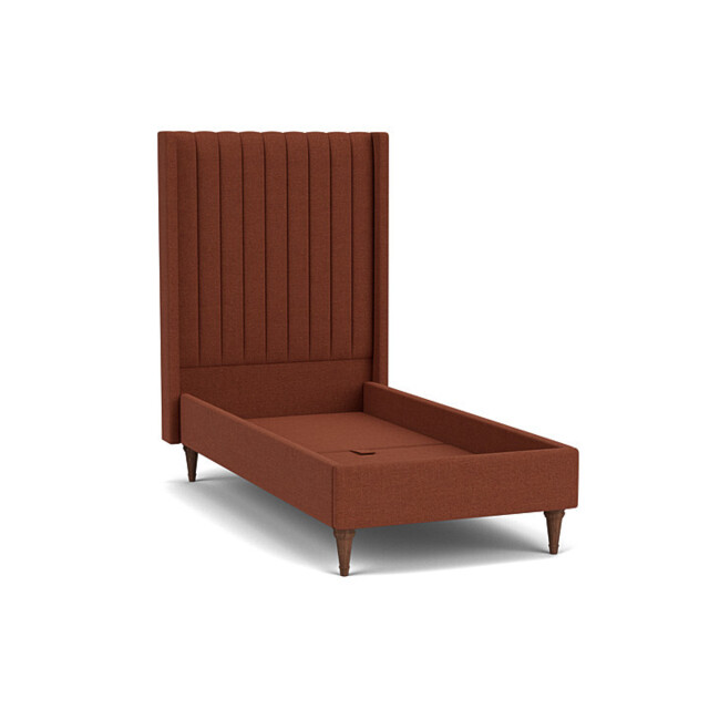Red Velvet Single Bed Frame - Modern Style Bed With Headboard In Easy Clean Velvet - Wokingham Range - image 1