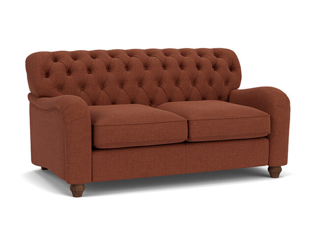 Red Velvet 2 Seater Sofa - Traditional Button Back Custom Sofa In Easy Clean Velvet - Bakewell Range - image 1