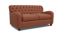 Red Velvet 2 Seater Sofa - Traditional Button Back Custom Sofa In Easy Clean Velvet - Bakewell Range