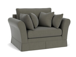 Grey Fabric Loveseat Armchair - Traditional Snuggler Cuddler Custom Arm Chair In Easy Clean Fabric - Jude Range