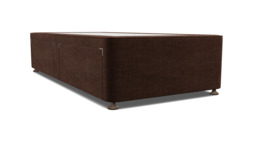Brown Velvet Single Bed Divan - Modern Style Divan Base In Easy Clean Velvet - Barnsley Range