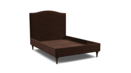 Brown Velvet Double Bed Frame - Traditional Low End With Large Headboard In Easy Clean Velvet - Avebury Range
