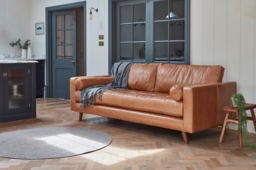 Blue Velvet Loveseat Sofa With Chaise - Modern Petit Custom Sofa In Easy Clean Velvet - Shoreditch Range - thumbnail 3