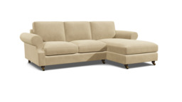 Kendal 3 seater Chaise Sofa Bed  cream - thumbnail 1
