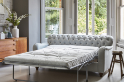 Orange Velvet 3 Seater Sofa - Traditional Button Back Custom Sofa In Stain Resistant Velvet - Bakewell Range - thumbnail 8