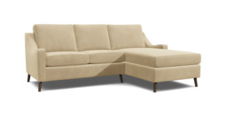 Mid-Century Weymouth 2 Seater Cream Chaise Sofa Bed, 170+ Customisation Options, UK Crafted - Darlings of Chelsea - thumbnail 1