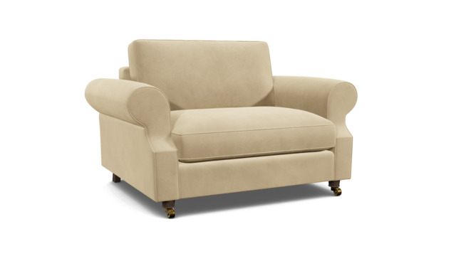 Cream Fabric Loveseat Armchair Sofabed - Traditional Style Single Chair Bed - Kendal Range - image 1