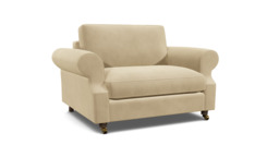 Cream Fabric Loveseat Armchair Sofabed - Traditional Style Single Chair Bed - Kendal Range