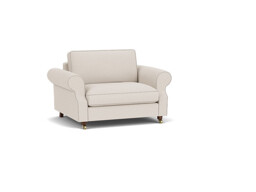 Cream Fabric Loveseat Armchair Sofabed - Traditional Style Single Chair Bed - Kendal Range - thumbnail 1