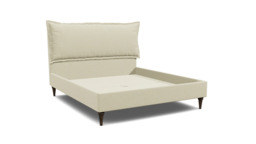 White Chenille Super King Size Bed Frame - Traditional Low End With Large Headboard In Stain Resistant Chenille - Lyndhurst Range - thumbnail 1
