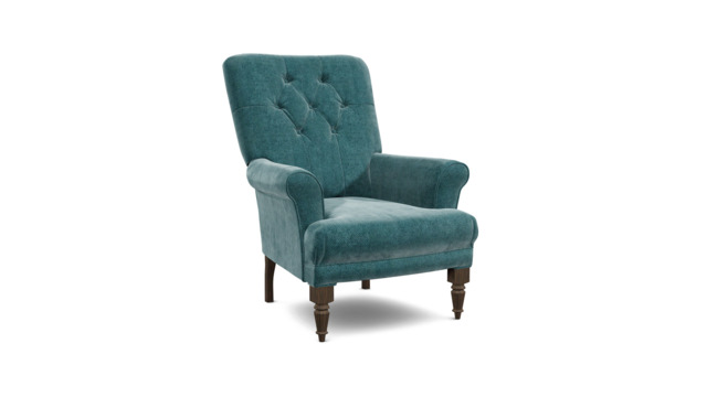 Teal Velvet Wingback Armchair - Traditional Accent Custom Arm Chair In Stain Resistant Velvet - Newlyn Range - image 1