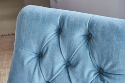Teal Velvet Wingback Armchair - Traditional Accent Custom Arm Chair In Stain Resistant Velvet - Newlyn Range - thumbnail 3
