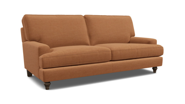 Orange Velvet 4 Seater Sofa - Modern Style Custom Sofa In Stain Resistant Velvet - Whinfell Range - image 1