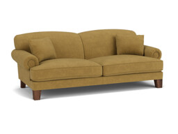 Yellow Velvet 4 Seater Sofa - Traditional Style Custom Sofa In Stain Resistant Velvet - Thatcham Range