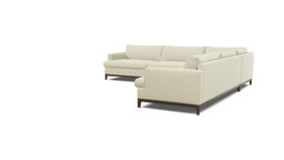 White 4 Seater Corner Sofa - Modern Style Fabric Luxury Premium Corner Sofa - Oakham Range