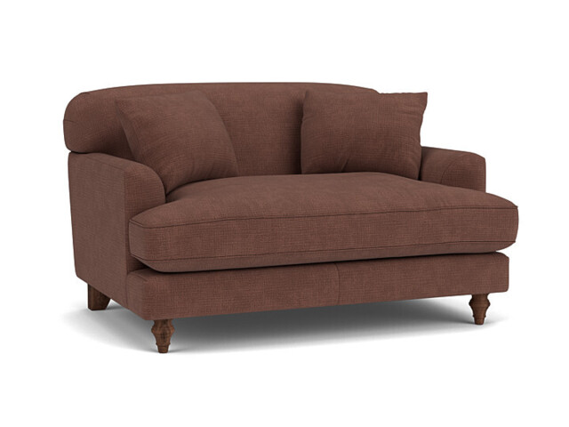 Purple Velvet Loveseat Armchair - Traditional Snuggler Cuddler Custom Arm Chair In Easy Clean Velvet - Galloway Range - image 1